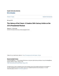 A Creative 26Th Century Article on the 2016 Presidential Election