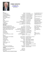 BARNEY FITZPATRICK SAG, AFTRA, AEA Barney@Bjfinc.Com 917 544-7434