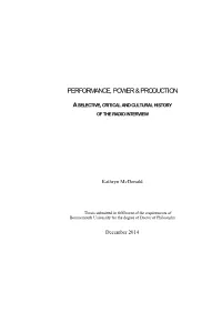 Performance, Power & Production