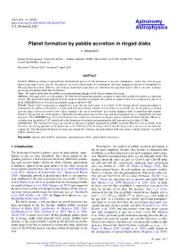Planet Formation by Pebble Accretion in Ringed Disks A
