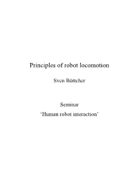 Principles of Robot Locomotion