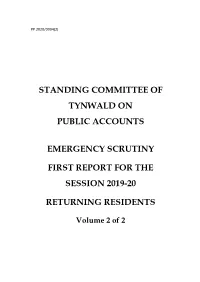 Standing Committee of Tynwald on Public Accounts Emergency Scrutiny First Report for the Session 2019-20 Returning Residents