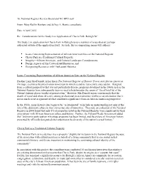 Study List Application of Chavis Park, Raleigh NC