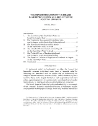 The Transformation of the Israeli Bankruptcy System As a Reflection of Societal Changes