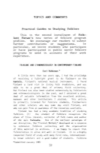 Topics and Comments