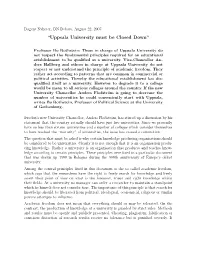 “Uppsala University Must Be Closed Down”