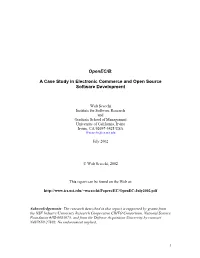A Case Study in Electronic Commerce and Open Source Software Development