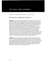 Due Process As Separation of Powers