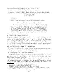 Finitely Presentable Morphisms in Exact Sequences