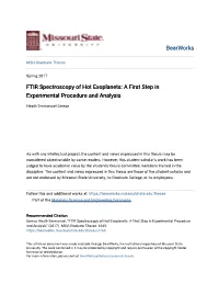 FTIR Spectroscopy of Hot Exoplanets: a First Step in Experimental Procedure and Analysis
