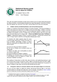 How to Adjust for Inflation -Statistical Literacy Guide