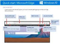 Quick Start: Microsoft Edge