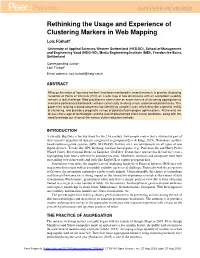 Rethinking the Usage and Experience of Clustering Markers in Web Mapping