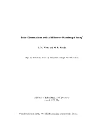 Solar Observations with a Millimeter-Wavelength Array1