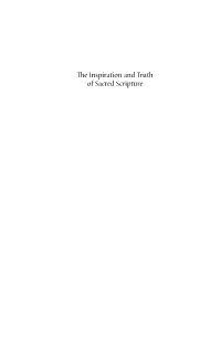 The Inspiration and Truth of Sacred Scripture