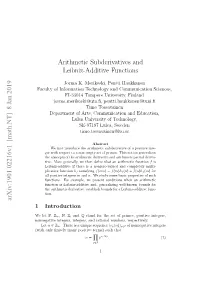 Arithmetic Subderivatives and Leibniz-Additive Functions