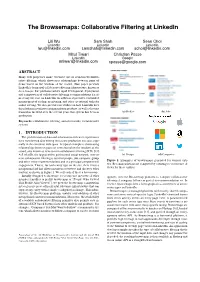 Collaborative Filtering at Linkedin