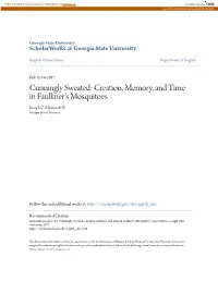 Creation, Memory, and Time in Faulkner's Mosquitoes Joseph C
