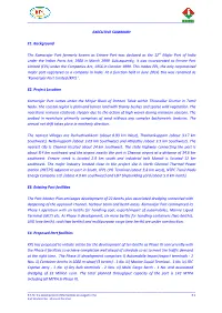 EXECUTIVE SUMMARY E1. Background the Kamarajar Port