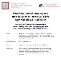 Far-Field Optical Imaging and Manipulation of Individual Spins with Nanoscale Resolution