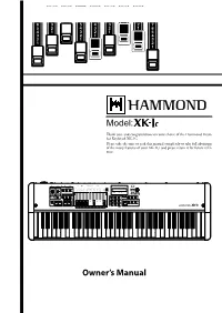 Hammond XK-1C Owner's Manual