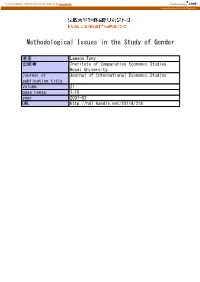 Methodological Issues in the Study of Gender