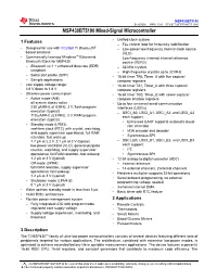 MSP430BT5190 Mixed-Signal Microcontroller Datasheet (Rev. C)