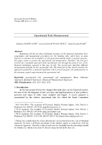 Operational Risk Measurement