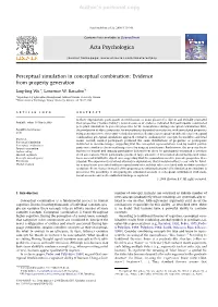 Perceptual Simulation in Conceptual Combination: Evidence from Property Generation