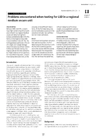 Problems Encountered When Testing for LSD in a Regional Medium Secure Unit 17