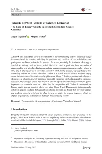 Tension Between Visions of Science Education the Case of Energy Quality in Swedish Secondary Science Curricula
