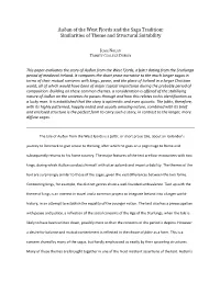 Auðun of the West Fjords and the Saga Tradition: Similarities of Theme and Structural Suitability