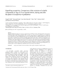 Comparison of the Emission of Volatile Compounds by Figs of Ficus Hispida Before, During and After the Phase of Receptivity to Pollinators