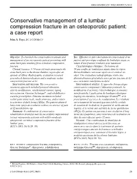 Conservative Management of a Lumbar Compression Fracture in an Osteoporotic Patient: a Case Report