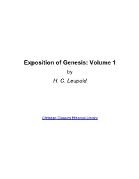Exposition of Genesis: Volume 1 by H