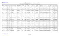 PROVISIONALLY SELECTED Vros Short-Listed Report Sl