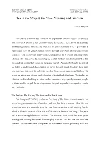 Tea in the Story of the Stone: Meaning and Function
