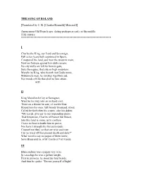 THE SONG of ROLAND [Translated by C. K. [Charles Kenneth