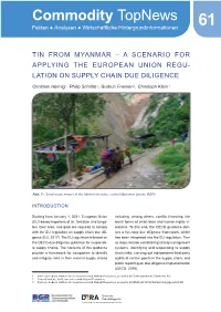 Tin from Myanmar – a Scenario for Applying the European Union Regu- Lation on Supply Chain Due Diligence