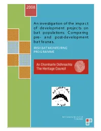 An Investigation of the Impact of Development Projects on Bat Populations: Comparing Pre- and Post-Development Bat Faunas