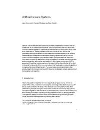 Artificial Immune Systems