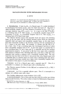 Banach Spaces with Separable Duals
