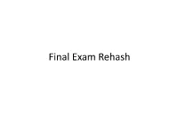 Final Exam Rehash PARTICIPAL