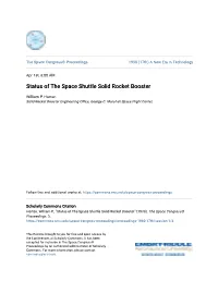 Status of the Space Shuttle Solid Rocket Booster