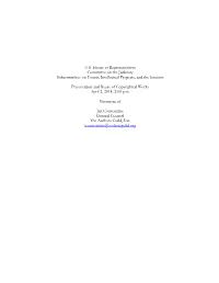 U.S. House of Representatives Committee on the Judiciary Subcommittee on Courts, Intellectual Property, and the Internet