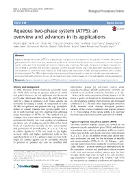 Aqueous Two-Phase System (ATPS): an Overview and Advances in Its