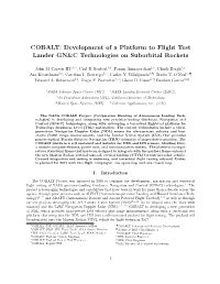 COBALT: Development of a Platform to Flight Test Lander GN&C