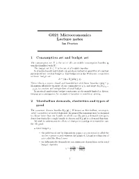 G021 Microeconomics Lecture Notes Ian Preston