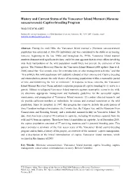 (Marmota Vancouverensis) Captive-Breeding Program