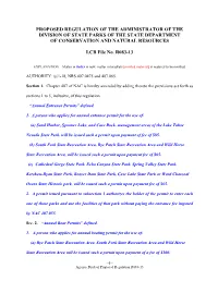 Proposed Regulation of the Administrator of the Division of State Parks of the State Department of Conservation and Natural Resources